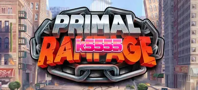 Visual hutan lebat dengan elemen bertema penjaga gorila dalam slot Primal Rampage